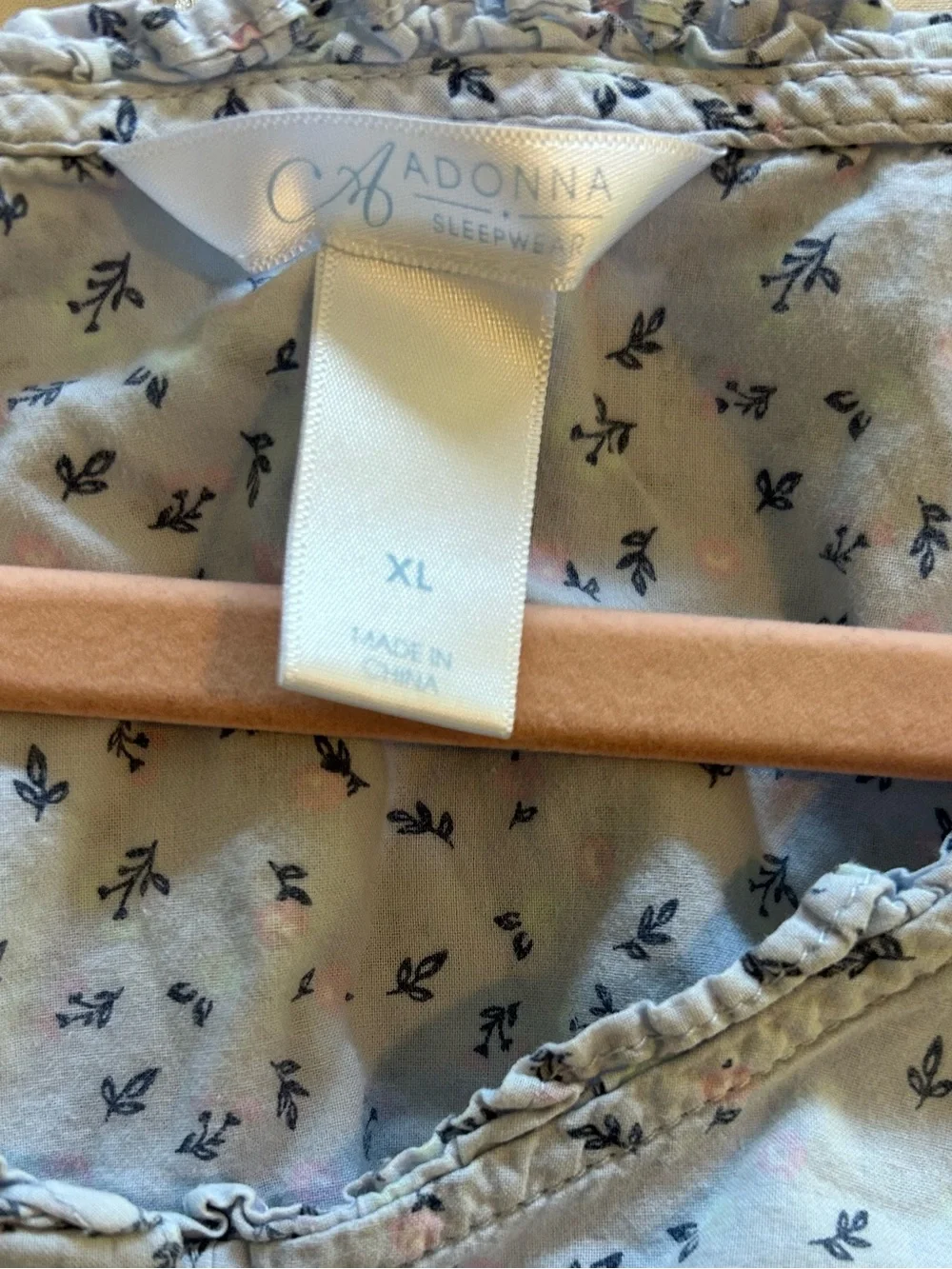 Adonna Sleepwear Light Blue Floral Cotton Nightgown Muumuu Grandmacore, XL